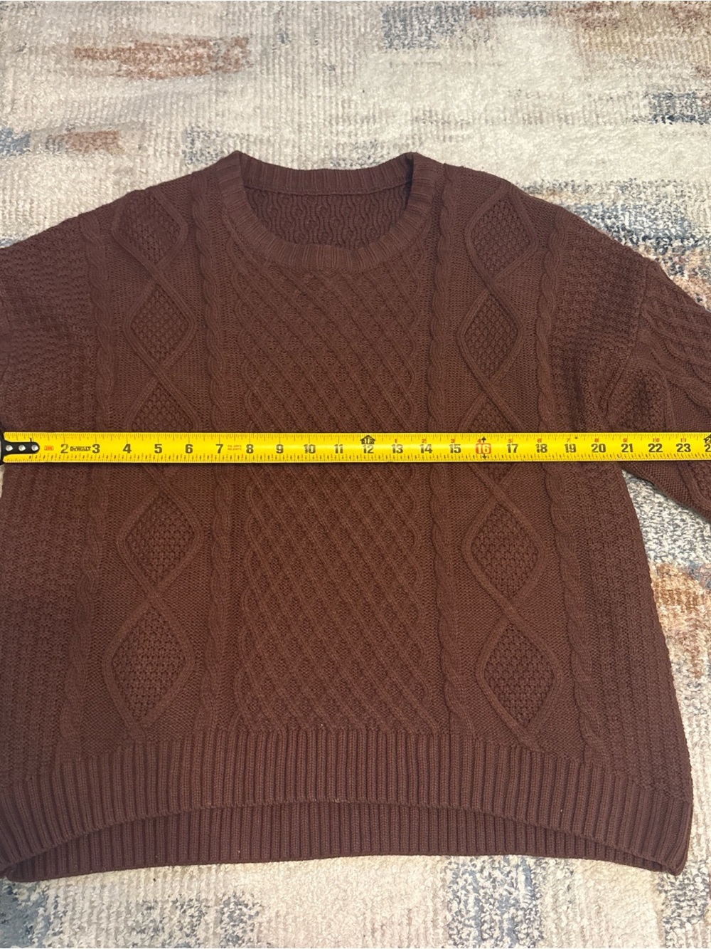 Amazon Women's Cable Knit Sweater - Brown - Picture 3 of 3